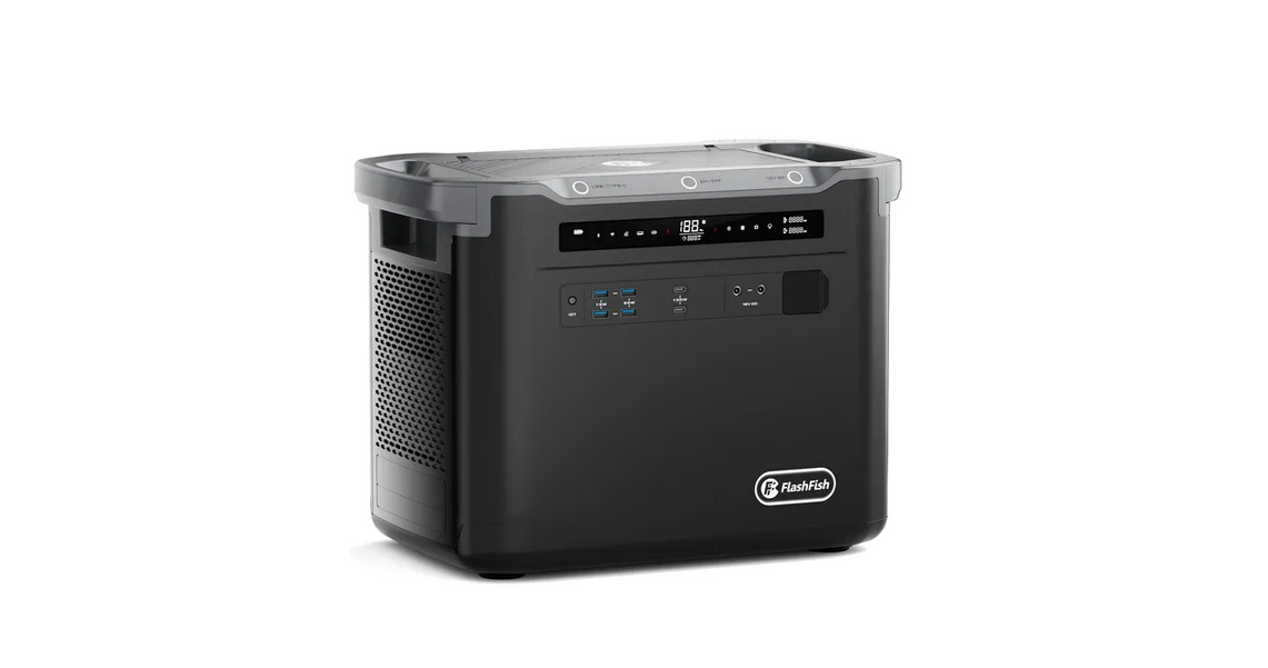 FF Flashfish 1997Wh Portable Power Station , 2000W LFP Solar Generator, Full Charge in 1.5 H, Solar Powered Generator for Home Backup Travel Hunting (Peak 4000W)(Solar Panel Optional)