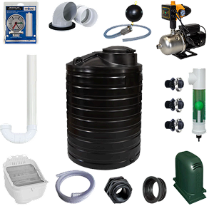 RainFlo 450 Gallon Complete Above Ground Rainwater Collection System