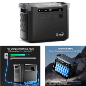 FF Flashfish 1997Wh Portable Power Station , 2000W LFP Solar Generator, Full Charge in 1.5 H, Solar Powered Generator for Home Backup Travel Hunting (Peak 4000W)(Solar Panel Optional)